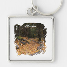Path Through the Forest; Alaska Souvenir Keychains