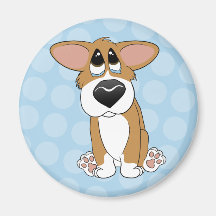 Pathetic Eyes Corgi Magnet