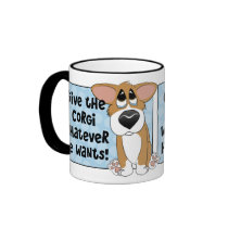 Pathetic Eyes Corgi Mug