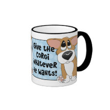 Pathetic Eyes Corgi Mug