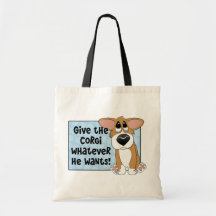 Pathetic Eyes Corgi Tote Bag