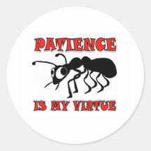PATIENCE ANT ROUND STICKERS