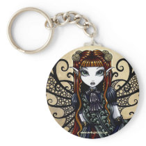 "Patience" Auburn Haired Goth Faery Keychain