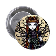 "Patience" Gothic Victorian Fairy Art Button