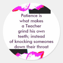 patience Teacher Stickers