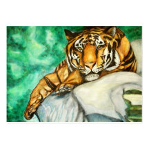 Patience (Tiger) ACEO Art Trading Cards Business Card Templates
