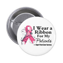Patients Floral Ribbon - Breast Cancer Pins