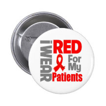 Patients - je porte le ruban rouge pin's avec agrafe