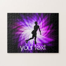 Patinage artistique pourpre puzzles avec photo