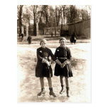 Patinage de glace de 1925 amies cartes postales