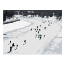 Patinage sur le canal de Rideau - carte postale