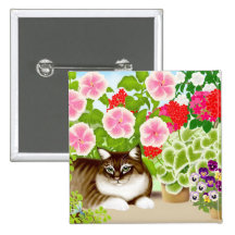 Patio Jungle Tiger Cat Pin