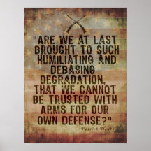 Patrick Henry 2nd Amendment Quotation Posters