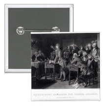 Patrick Henry addressing the Virginia Assembly Pinback Button