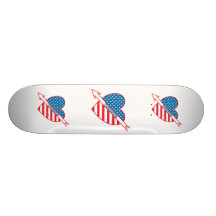 Patriot Bowling Heart Custom Skate Board