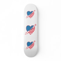 Patriot Bowling Heart Custom Skate Board