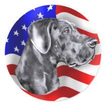 Patriot Dane Blue UC Round Stickers
