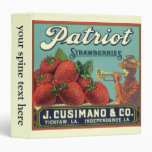 Patriot Strawberries Vintage Fruit Crate Label Art Binders