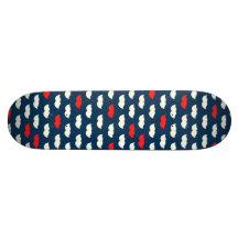 Patriot Vintage Red White Moustaches Skate Deck