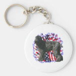 Patriote noir de Terrier de Russe Porte-clé
