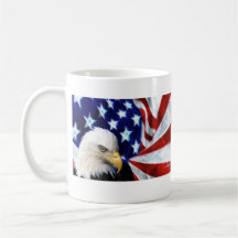 Patriotic American flag and eagle Coffee Mug