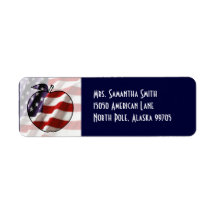 Patriotic American Flag Apple Address Label