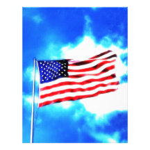 Patriotic American Flag Custom Letterhead
