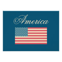 Patriotic American Flag Invitations