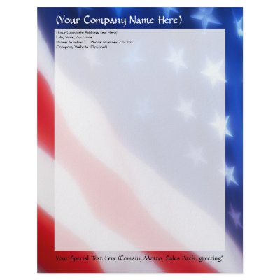 Patriotic American Flag Letterhead by cutencomfy