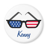 Patriotic American Flag Retro Sunglasses Refrigerator Magnets