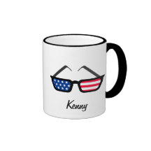Patriotic American Flag Retro Sunglasses Mug