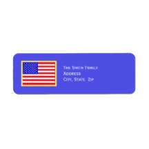 Patriotic American Flag Return Address Label