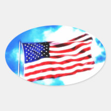 Patriotic American Flag Sticker
