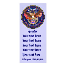 Patriotic American Rack Card View Notes Please