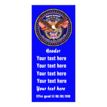 Patriotic American Rack Card View Notes Please