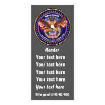 Patriotic American Rack Card View Notes Please