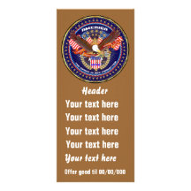 Patriotic American Rack Card View Notes Please