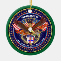 Patriotic American View Notes Please Ornament