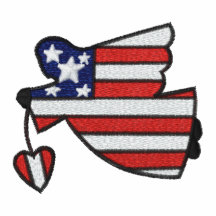 Patriotic angel USA women's embroidered shirt