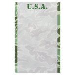 Patriotic Army Custom Green Camouflage Stationery