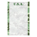 Patriotic Army Custom Green Camouflage Stationery