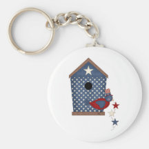 Patriotic Birdhouses (5) Keychain