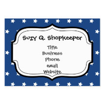 Patriotic Blue and White Stars Freedom Business Card Template