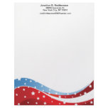 Patriotic Blue Bottom Centred Customized Letterhead