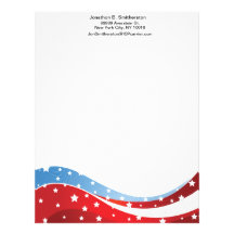 Patriotic Blue Bottom Centred Customized Letterhead
