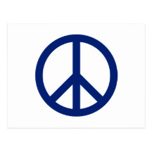 Patriotic Blue Peace Symbol Post Card
