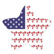 Patriotic BMX Biker American Flag Star Sticker