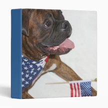 Patriotic Boxer dog binder