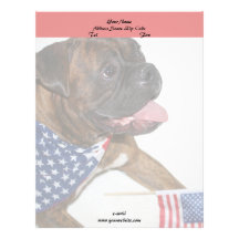 Patriotic Boxer Dog Letterhead