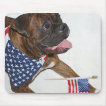 Patriotic Boxer Dog Mousepad
